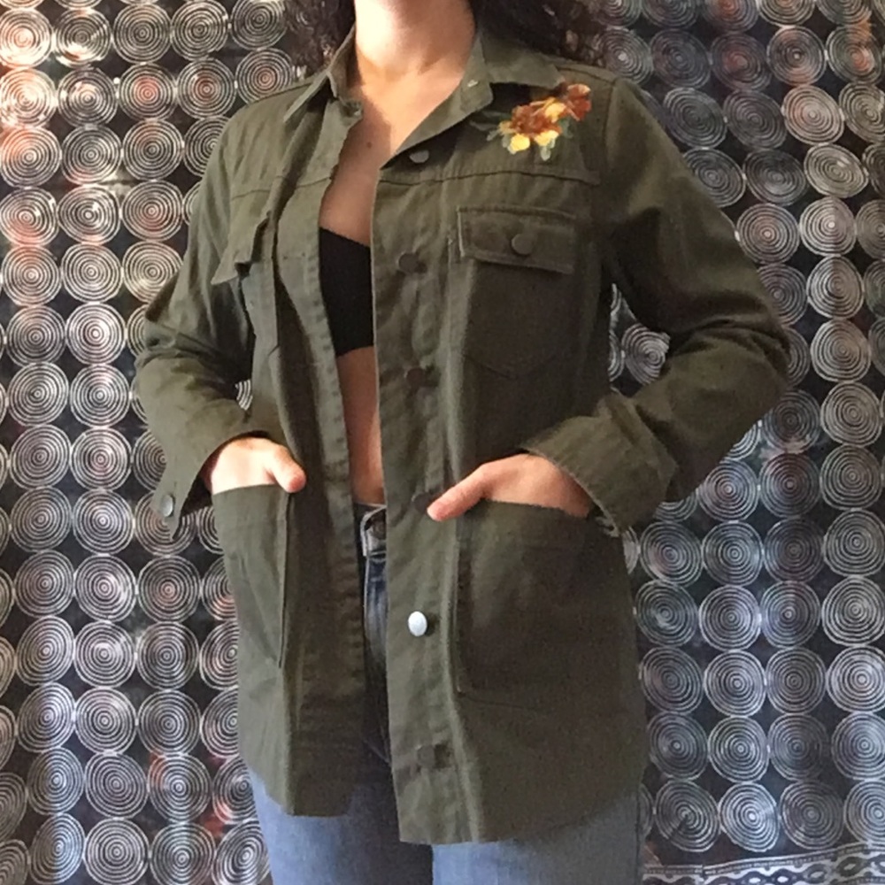 Embroidered army jacket